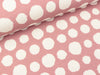 Baumwollsweat Rosie Große Dots weiß auf Altrosa