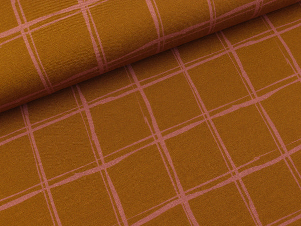 Modalsweat Jills Check altrosa-ocker by Cherry Picking