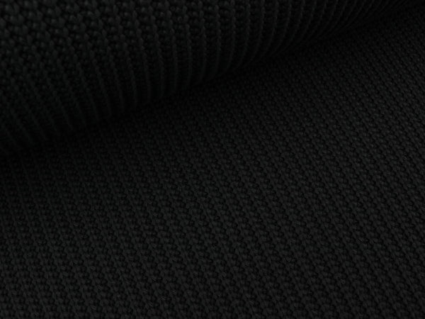 Strickstoff Cable Grobstrick gerippt schwarz uni