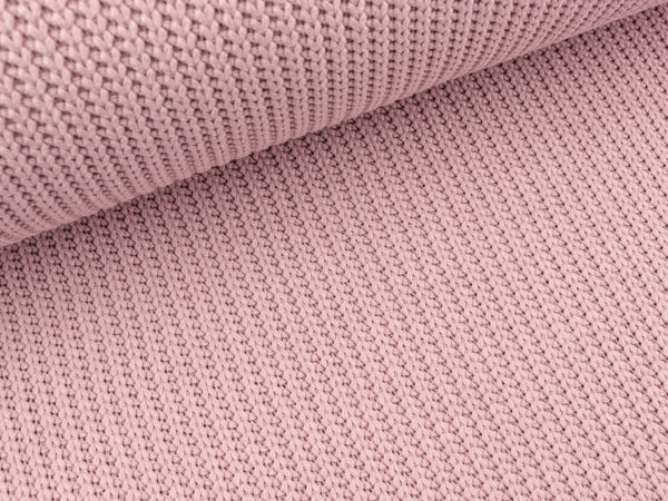 Strickstoff Cable Grobstrick gerippt rosa uni
