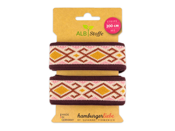 Stripe Me Icon Evermore Band bordeaux-rosa scuro-brucciato-curry-meringa