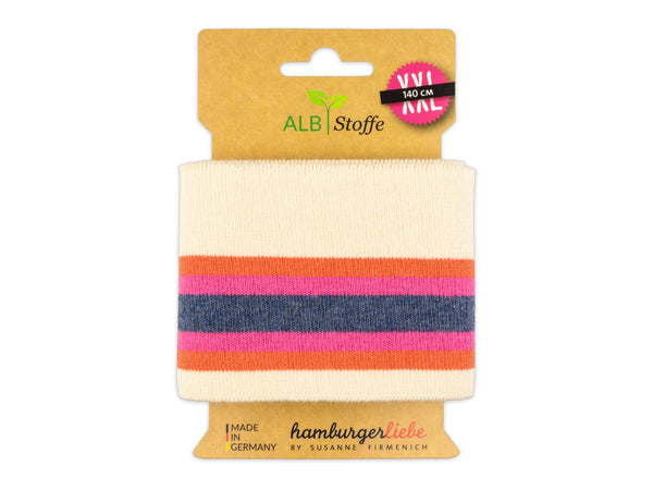 Cuff Me College Orient Oxident Bündchen meringa-luce rosso-ortensia-jeansblau melange