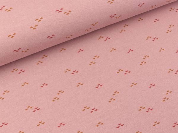 Interlock Jersey Bueno Minidreiecke auf Altrosa