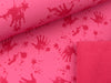 Softshell Hände und Kleckse fuchsia auf Pink