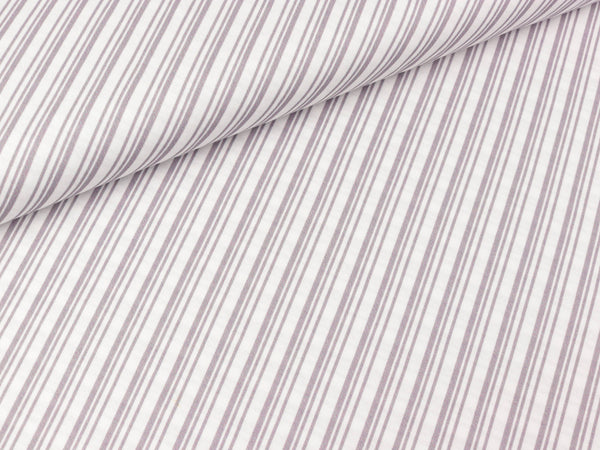 Baumwoll Webware Nordpol Streifen diagonal hellgrau-weiß