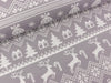 Leichter Baumwollsweat XMAS Knit grau-weiß
