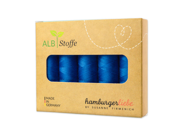 Hamburger Liebe Stitch Me 5er Nähgarn Set - Bluette - (5x 200m) Stärke 120