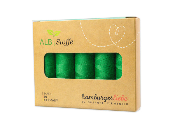 Hamburger Liebe Stitch Me 5er Nähgarn Set - Verde erba - (5x 200m) Stärke 120