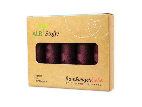 Hamburger Liebe Stitch Me 5er Nähgarn Set - Bordeaux - (5x 200m) Stärke 120