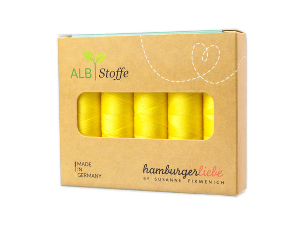 Hamburger Liebe Stitch Me 5er Nähgarn Set - Giallino - (5x 200m) Stärke 120