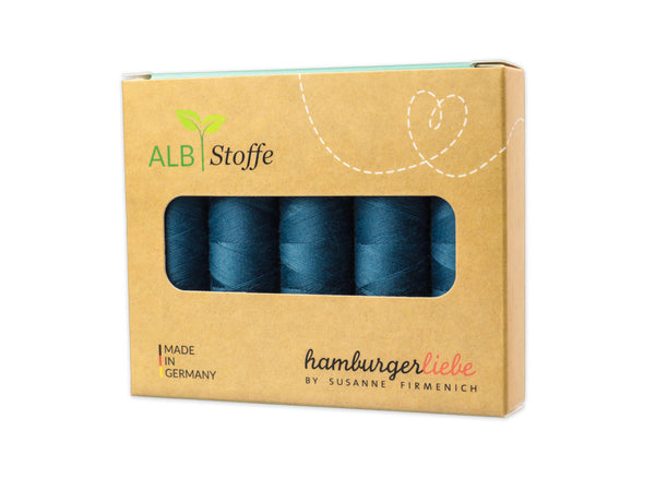 Hamburger Liebe Stitch Me 5er Nähgarn Set - Atlantic - (5x 200m) Stärke 120