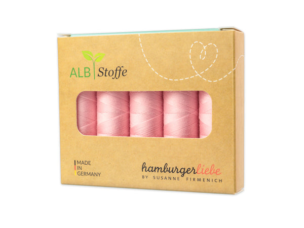 Hamburger Liebe Stitch Me 5er Nähgarn Set - Rosa Scuro - (5x 200m) Stärke 120