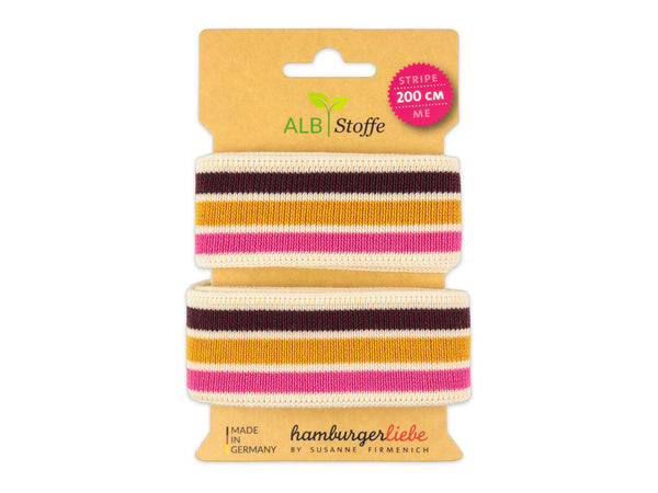 Stripe Me College Sweet Home Band meringa-bordeaux-curry-ortensia