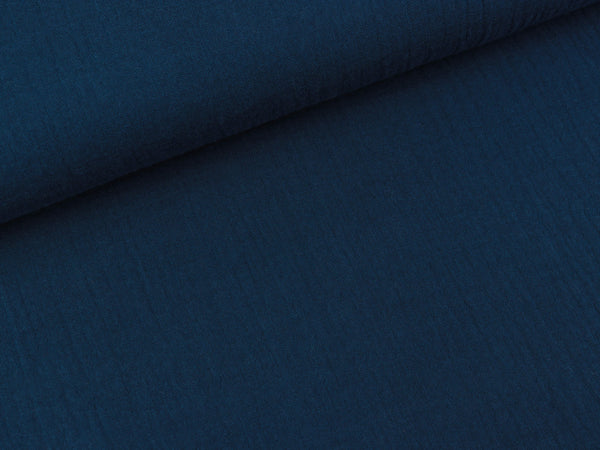 Baumwoll Double Gauze Jenke jeansblau uni