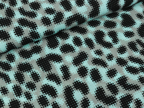 Viskosestoff Leo Dots mint-schwarz auf Hellgrau by Thorsten Berger