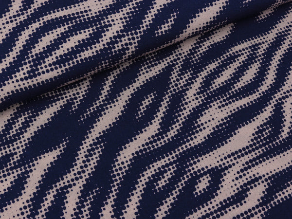 Viskosestoff Tiger Dots dunkelblau-beige by Thorsten Berger