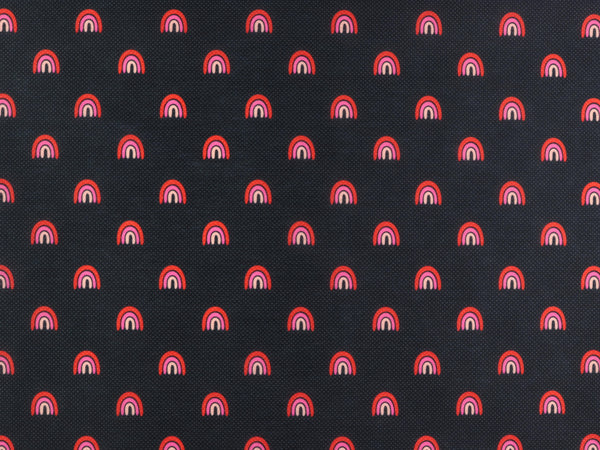 Albstoffe COVER ME HEIQ VIROBLOCK Filtervlies Life Loves You Rainbow schwarz-bunt