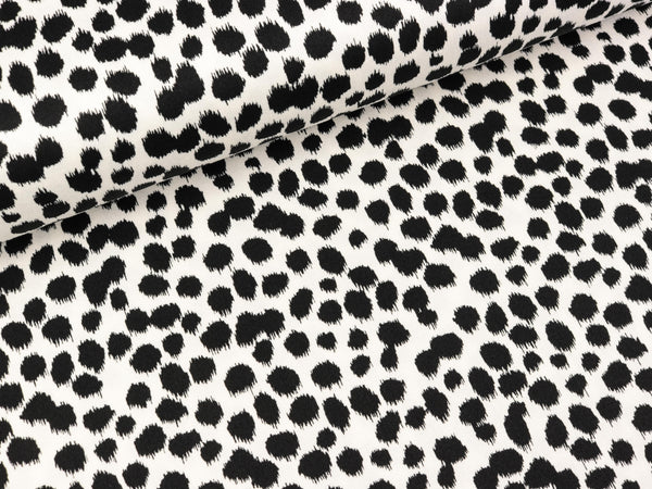 Baumwollsatin Tupfen schwarz auf Weiß