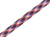 1m Flachkordel Twist Me Check Shine viola-glicine-flamme-blue navy-winterweiß-silber  24mm