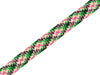 1m Flachkordel Twist Me Check Shine verde erba-ortensia-schwarz-lattuga-winterweiß-silber  24mm