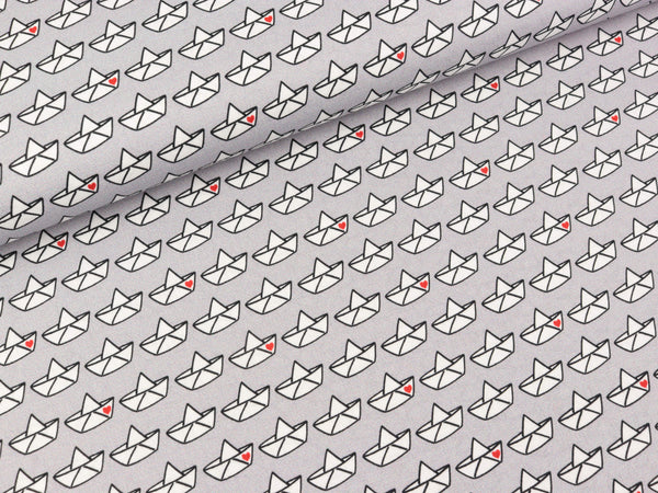 Baumwoll Webware Vintage Loveboat 2.0 grau by Cherry Picking