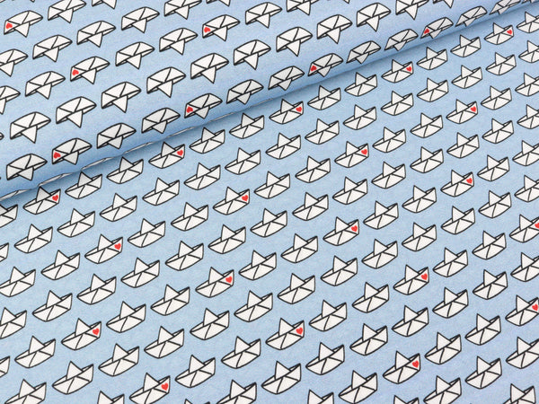 Baumwoll Webware Vintage Loveboat 2.0 hellblau by Cherry Picking