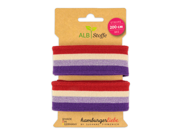 Stripe Me College Shine Band flamme-meringa-glicine-silber-violaceo