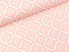 Baumwolljersey Theo Grafisches Muster rosa auf Weiß