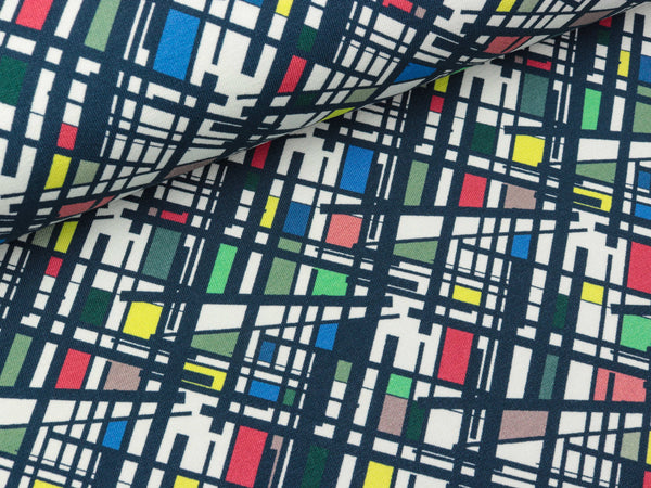 French Terry Eyecatcher bunt auf Weiß by Lila-Lotta