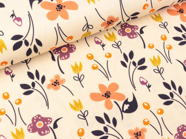 Baumwolljersey Henry Bunte Wiesenblumen auf Natur