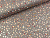 Baumwolljersey Glitters Dots grey mit kupferfarbenem Folienprint
