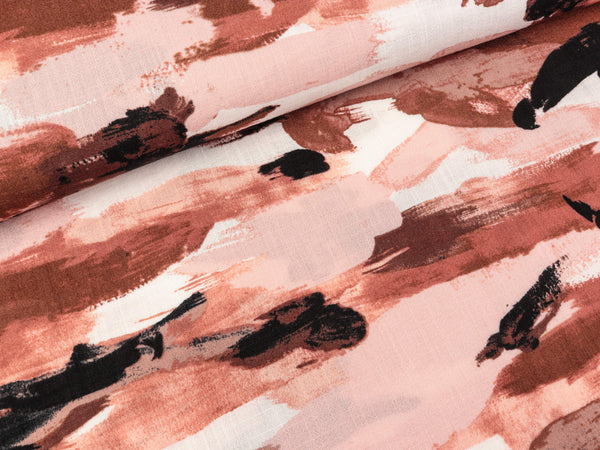 Viskosestoff Maxima Pinselstriche terra-bunt