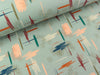 French Terry Print brushed Ikat bunt auf Dusty green