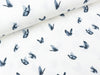 Baumwolljersey Butterflies grey blue auf Weiß