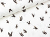 Baumwolljersey Butterflies taupe auf Weiß