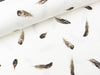 Baumwolljersey Feathers taupe auf Weiß