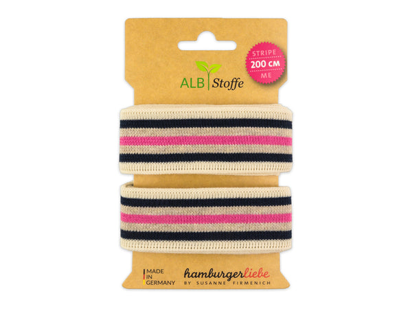 Stripe Me College Sakura Band meringa-blue navy-mittelgrau melange-ortensia