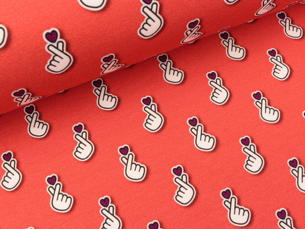 Hamburger Liebe Baumwollsweat Sakura Baby Hearts luce rosso