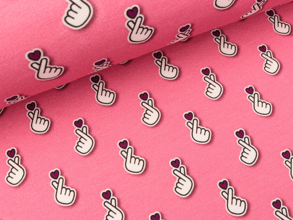 Hamburger Liebe Baumwollsweat Sakura Baby Hearts rosa scuro