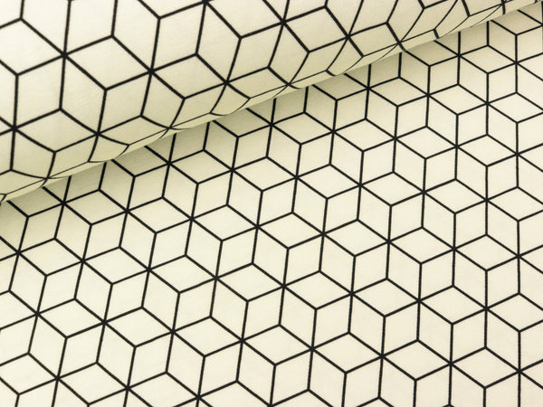 Hamburger Liebe Baumwolljersey Sakura Asanoha meringa-schwarz