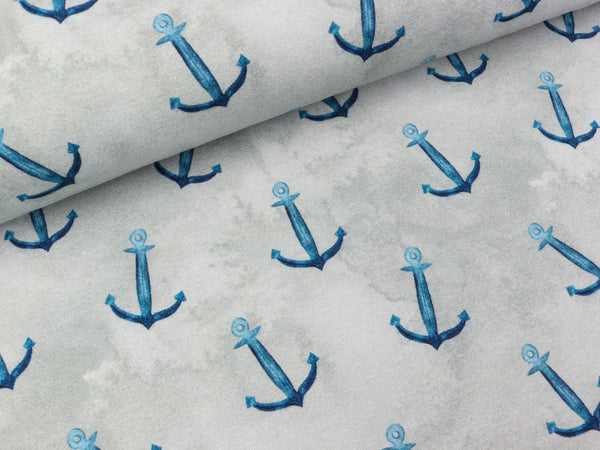 French Terry Anchor auf Light grey Watercolor-Style
