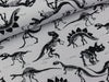 Baumwolljersey Vera Dinosaurier Fossilien schwarz auf Hellgrau