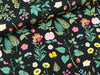 Baumwolljersey Vintage Botanical Bunte Blumenwiese auf Schwarz