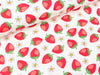 Baumwolljersey Vintage Botanical Erdbeeren auf Weiß
