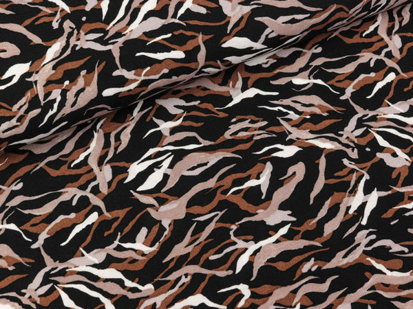 Viskosestoff Chally Animal Stripes braun-schwarz