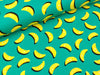 Baumwolljersey Sun & Lemon gelb auf Karibikgrün