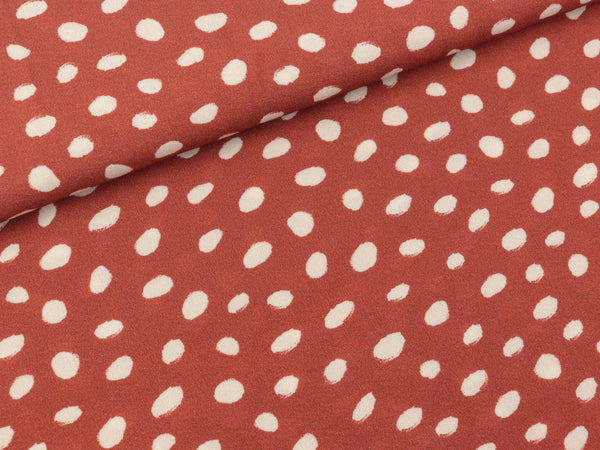 Viskosestoff Yvonne Tupfen natur auf Terracotta