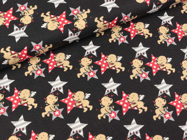 Steinbeck Webware Engel und Teufel bei den Sternen auf Schwarz