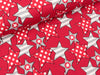 Steinbeck Baumwolljersey Engel und Teufel Sterne grau-rot-weiß auf Rot