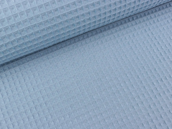 Waffelpiqué Nelson rauchblau uni